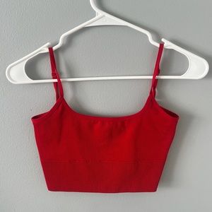 Red Garage tank with scoop cut back , never worn!
